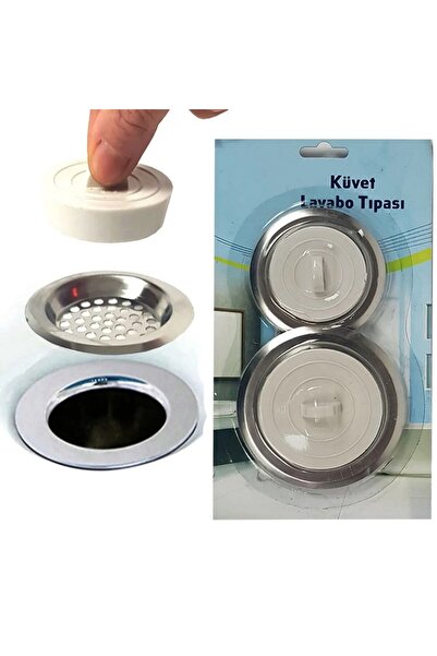 BarkoFix Lavabo Gider Süzgeç Küvet Duşakabin Eviye Tıpası Süzgeçli 2 Adetli S...
