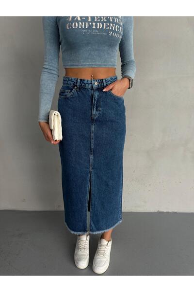 Zeo Basic MAXI BOY ТЕМНО-СИНЯ ДЖИНСОВА СПІДНИЦЯ