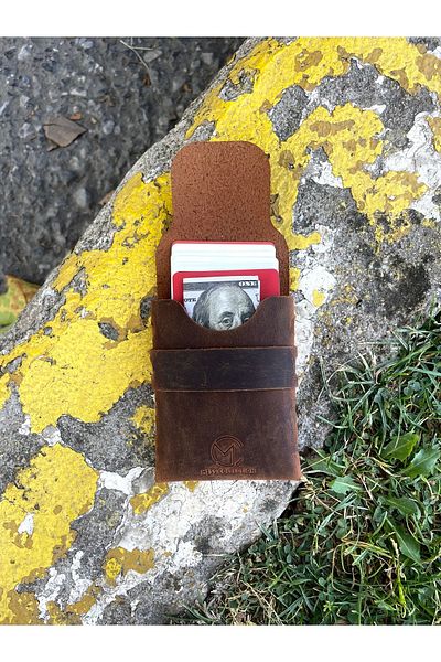 Mess collection Genuine Leather Handmade - Vertical Palm Card Holder/Gift Items