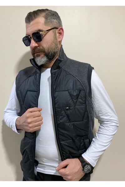 BENESSE Γιλέκο με φερμουάρ με ζιβάγκο με καπιτονέ μπροστά με τρεις κλωστές