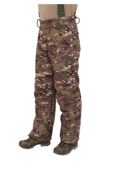 SINGLE SWORD Salopet Men's Softshell Pants with Straps - Waterproof, Camouflage Color