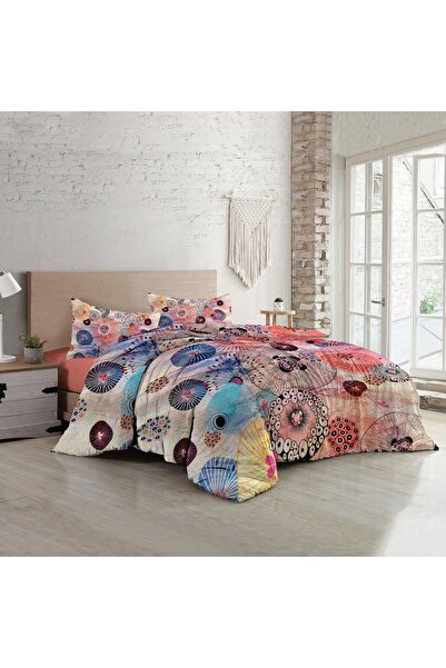 MonoHome Set de lenjerie de pat din satin de bumbac dublu 3D Digital Energy