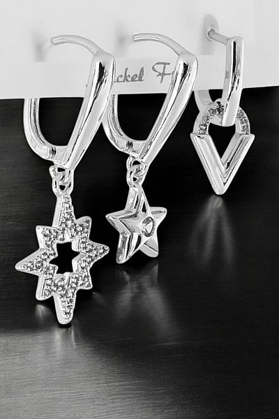 Çlk Accessories مجموعة أقراط نورد ستار الفاخرة المكونة من 3 قطع