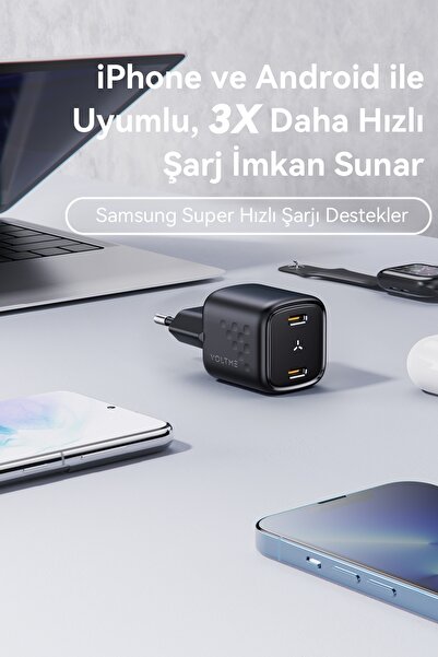 VOLTME V2013 Revo Siyah 30w Cc Gan Şarj Aleti