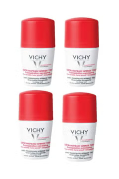 Vichy 72 Hours Stress Resist Excessive Perspiration Deodorant White/Red 50ml 4 PACK