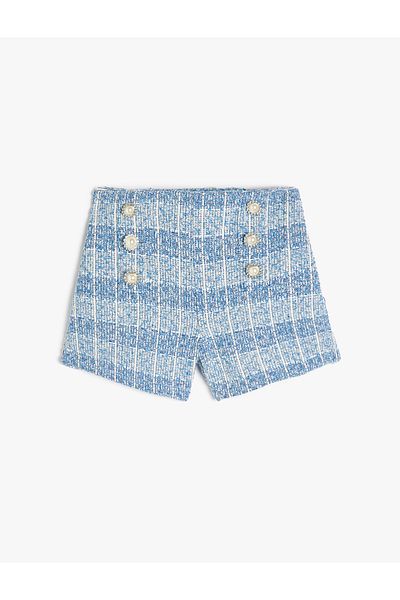 Koton Pantaloni scurți din tweed cu detaliu nasturi