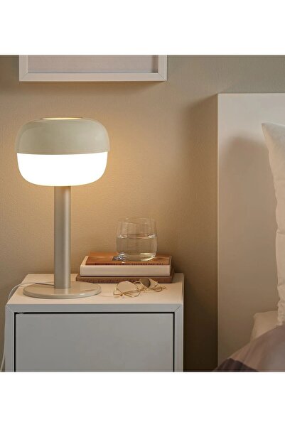 IKEA Ayaklı Masa Lambası Yükseklik 36 Cm Ikea Gece Lambası Bej Renk Dekoratif...