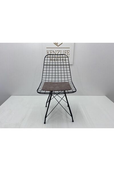 Kenzlife Knsz Kafes Tel Sandalyesi 1 Li Mazlum Syhgri İşlemeli Kumaş Ofis Caf...