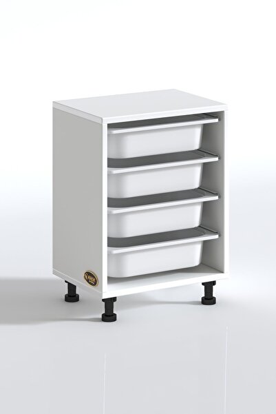 Kenzlife Sepetli Mutfak Dolabı Ruberu Byz 062X45X30 Banyo Oyuncak Çamaşır Beyaz 4 Lü Sepet