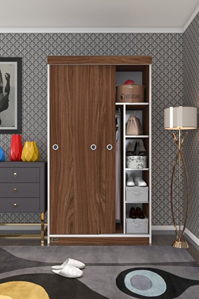 Kenzlife Gardırop Sürgülü Kapaklı Kapılı 100 Papatya Cvz Gardolap Dolap