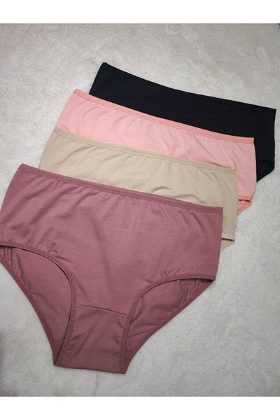 don & seza High Waist 4-Piece Women's Cotton Panties - with Underwear Towel