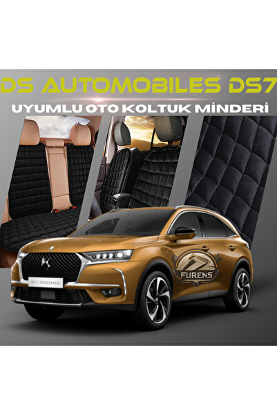 SHOOPLAA طقم وسادة مقعد السيارة Ds Automobiles DS7 باللون الأسود مع جيوب ريش ...
