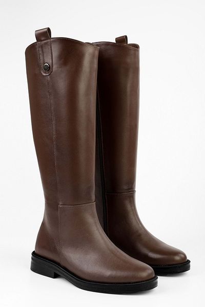Shoeberry Braune Lena-Stiefel aus echtem Leder für Damen