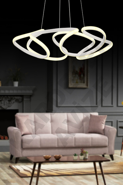 Genel Markalar Sonsuz 3 Renkli Beyaz Derin4 Modern Ledli Avize