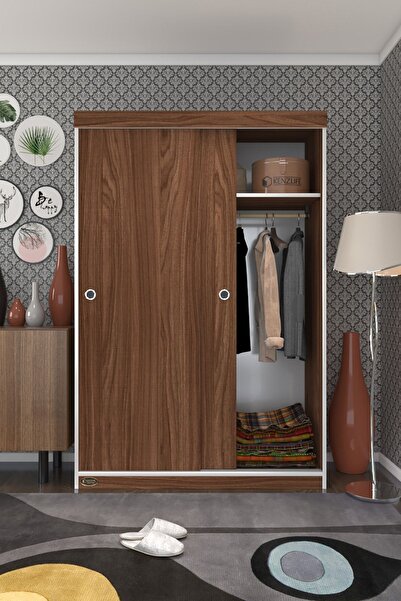 Kenzlife Gardırop Sürgülü Kapaklı Kapılı Karanfil120 Cvz Gardolap Dolap