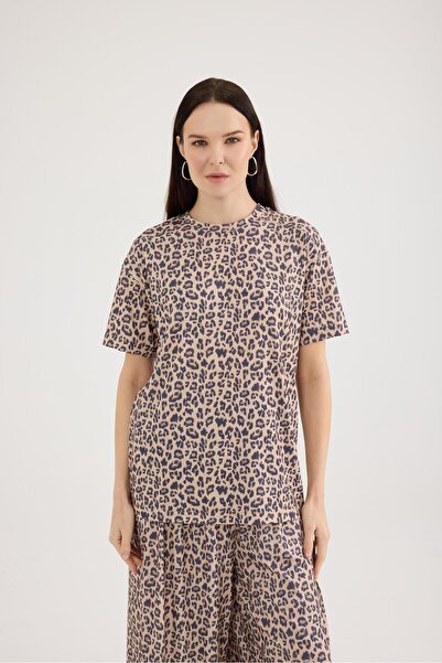 Garzia İtalia Leopard Pattern T-Shirt