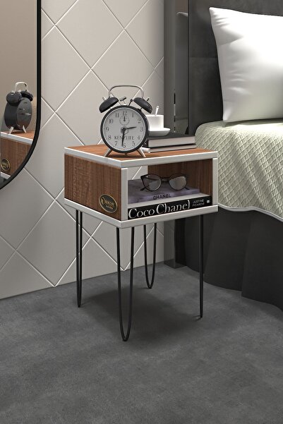 Kenzlife Komodin Ortense Cvz Komidin 44*29*29 Metal Ayaklı Orta Zigon Sehpa M...