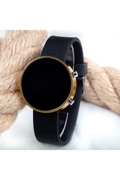 Spectrum Digital Led Watch Black Silicone Cord Unisex Wristwatch St-303484