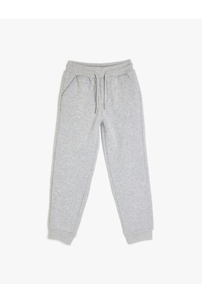Koton Raster Jogger Sweatpants with Pocket Detail and Elastic Waist
