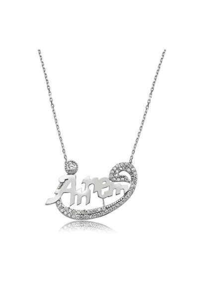 Caseras Gümüş Annem Vav Kadın Kolye CSR2180304