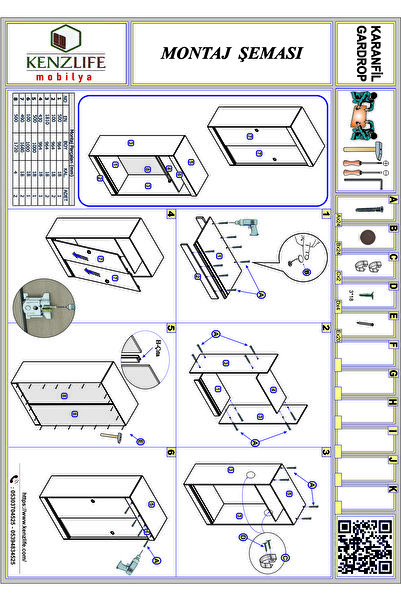 Kenzlife Gardırop Sürgülü Kapaklı Kapılı Karanfil090 Cvz Aynalı Gardolap Dolap