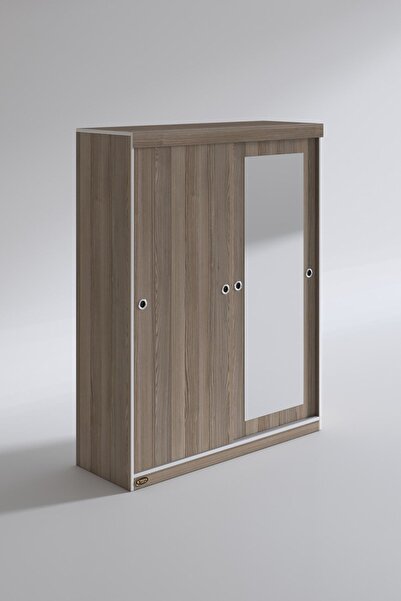 Kenzlife Gardırop Sürgülü Kapaklı Kapılı 140 Papatya Crd Aynalı Gardolap Dolap