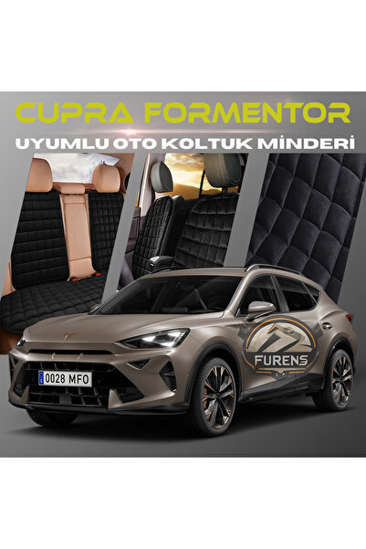 SHOOPLAA طقم وسادة مقعد السيارة من Cupra Formentor باللون الأسود مع جيوب ريش ...