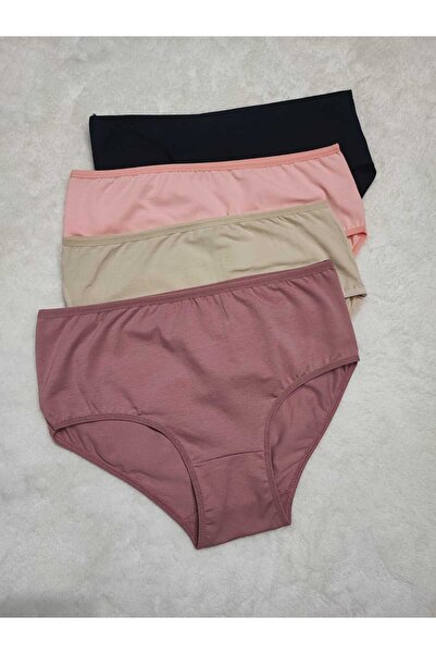don & seza High Waist 4-Piece Women's Cotton Panties - with Underwear Towel