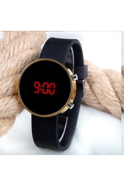 Spectrum Digital Led Watch Black Silicone Cord Unisex Wristwatch St-303484
