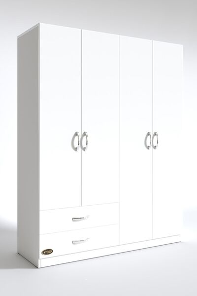 Kenzlife Gardırop 4 Kapılı 2 Çekmeceli Orkide Byz 180*120*42 Gardolap Dolap Ofis