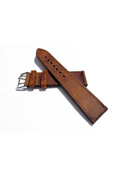 FADO 20 mm Fossil Compatible Leather Watch Strap - Compatible with Every Watch, Greyzi (88) Brown
