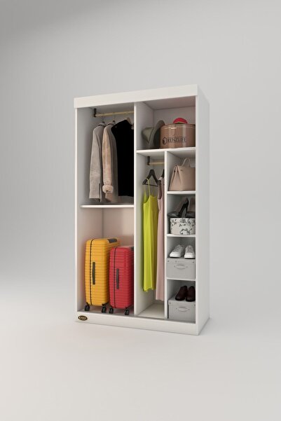 Kenzlife Gardırop Sürgülü Kapaklı Kapılı 100 Papatya Byz Gardolap Dolap