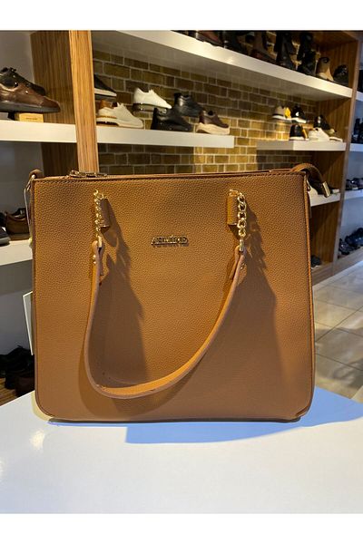 Armine Armine Women's Stylish Hand and Shoulder Bag with Tan Chain Detail