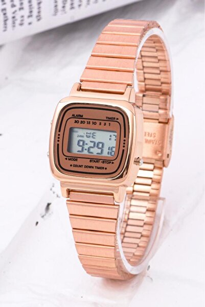 Saattino Retro Serisi Küçük Kadran Rose Renkli Çelik Kordon Kadın Kol Saati S...