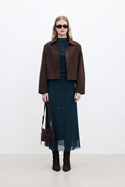 Manuka DESENLİ GENİŞ KOL TÜL ELBİSE FREESIA