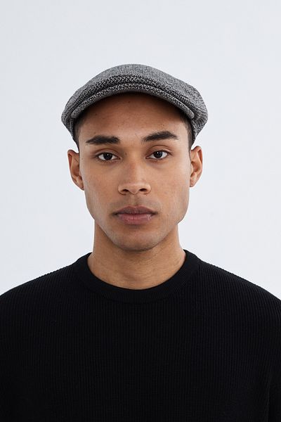 Nordbron Men's Black Seasonal Cap Patterned Comfortable Soft Textured Basic Model Oklom Stylish Design