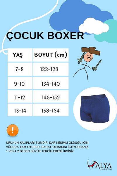 ALYA UNDERWEAR Boy's Boxer Short 3 Pack Black - Gray Melange - -1101