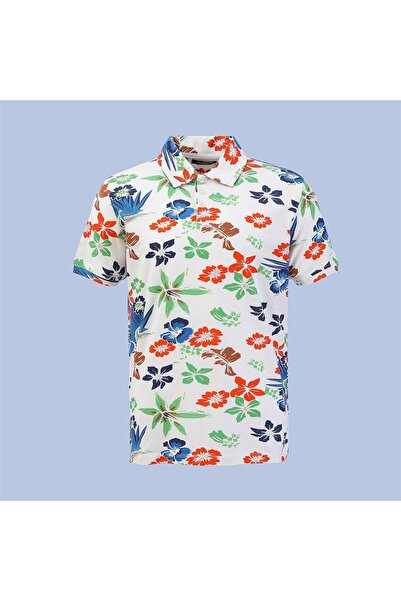 Dio Rise Ανδρικό μπλουζάκι Polo Neck με κοντό μανίκι - PLD-474 - Πράσινο - Λευκό