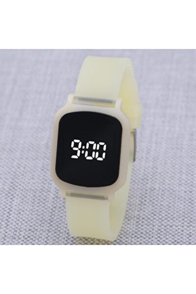 Saattino Sarı Silikon Kordonlu Dokunmatik Led Ekran Kadın Genç Kız Kol Saati ...