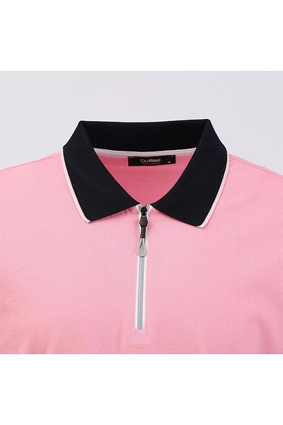 Dio Rise Ανδρικό μπλουζάκι Polo Neck με κοντό μανίκι - PL-502 - Ροζ