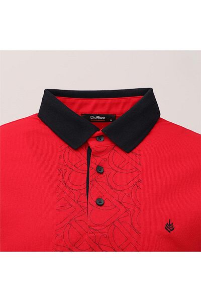 Dio Rise Men's Short Sleeve Polo Neck T-Shirt - Pl-482 - Red