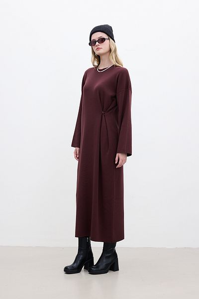 Manuka Rochie cu cravată din tricotaje burgundy