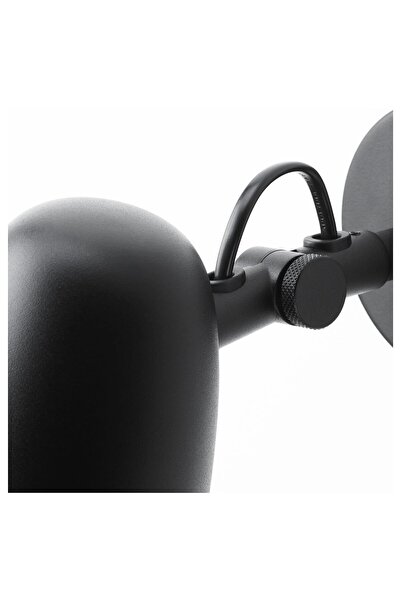 IKEA Oynar Başlıklı Duvar Lambası Çap 9 Cm Ikea Gece Lambası Duvara Monte Dekoratif Lamba Çelik Siyah