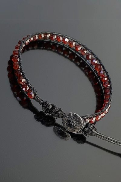 Seven Art Jewelry Natural Stone Silver Bracelet, Zircon Bracelet, Red Bracelet, Gift Bracelet