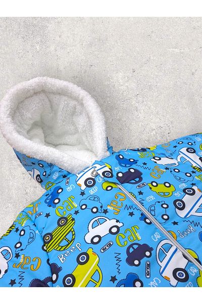 Tosyalı Burak Bebe Thick Fiber Unisex Children's Coat - Wind and Waterproof, Hooded Winter Design