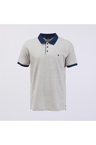 Dio Rise Ανδρικό μπλουζάκι Polo Neck με κοντό μανίκι - PL-485 - Grey Melange