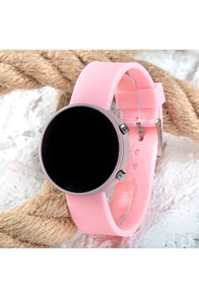 Led Watch Toz Pembe Renk Genç Kız Büyük Çocuk Kol Saati ST-303795