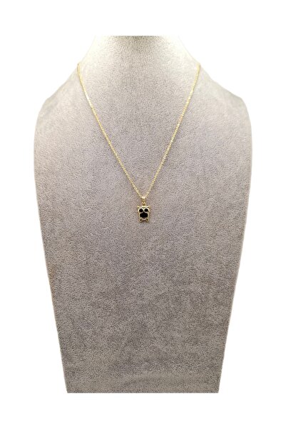 Han Ticarethane Gold Color Black Owl Model Necklace