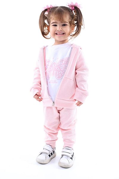 Tosyalı Burak Bebe Children's Short Sleeve T-Shirt Waffle Seasonal Suit
