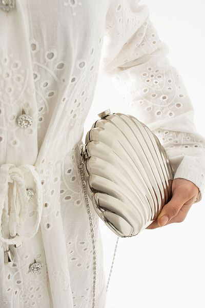 Çanta Trend Βραδινό φόρεμα Oyster Silver